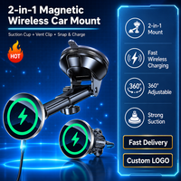 Chargeur de voiture sans fil magnétique OEM avec logo personnalisé, aimant ultra puissant pour tableau de bord, emballage personnalisé à marque privée pour votre entreprise