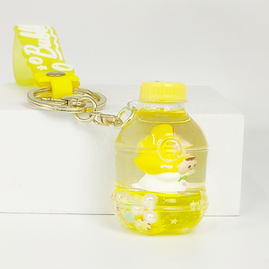 Llavero de acrílico flotante con diseño de dibujos animados de bebé durazno amarillo, con purpurina líquida, para <span class=keywords><strong>mochila</strong></span>/bolso/coche, bonito - Product Image 5