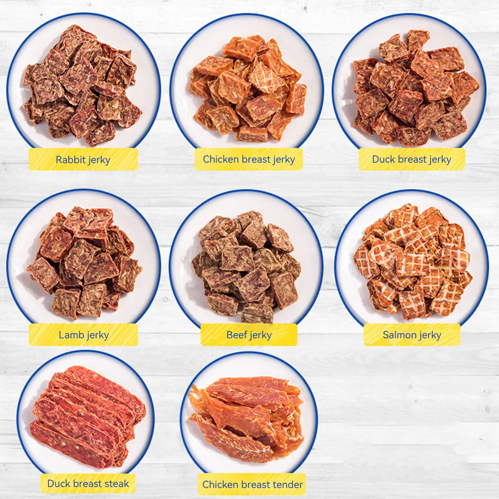 Makanan Kering Hewan Peliharaan 80G Salmon Jerky Dog Chew Playing Food untuk Pelatihan