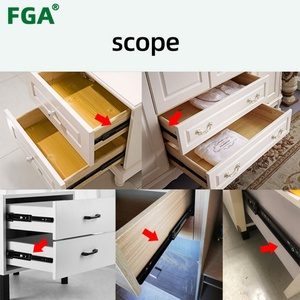 Correderas de cajón modernas FGA de 45 mm con rodamientos de bolas, cierre suave y extensión total para muebles de cocina, apartamentos y salas de estar - Product Image 3