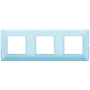 Plaque murale Vimar 3 gangues 27x8 cm finition bleu clair mat - Product Image 1