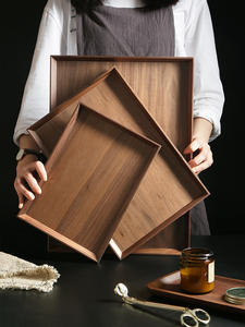 Bandeja Cuadrada <span class=keywords><strong>de</strong></span> Madera <span class=keywords><strong>de</strong></span> Nogal con Logotipo Grabado <span class=keywords><strong>al</strong></span> <span class=keywords><strong>por</strong></span> <span class=keywords><strong>Mayor</strong></span>, Bandeja <span class=keywords><strong>de</strong></span> Frutas Estilo Occidental, Ecológica, con Unión <span class=keywords><strong>de</strong></span> Espiga y Mortaja, para Café y Frutos Secos - Product Image 4