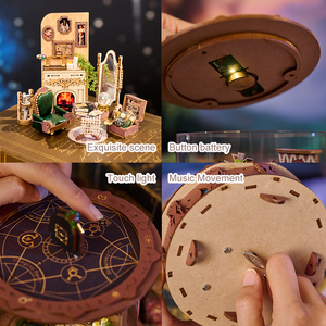 IIECREATE Kit de Casa en Miniatura Hecho a Mano, Rompecabezas 3D, Caja de Música Mágica, Rompecabezas de Madera, Rompecabezas 3D para Adultos - Product Image 3