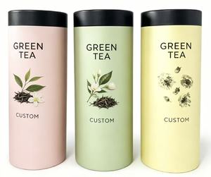 Custom Eco-Friendly Biodegradable Recyclable Kraft Cylinder <b>Paper</b> Tube <b>Box</b> Hot Stamping Customizable Tea Coffee <b>Storage</b> Can - Product Image 3