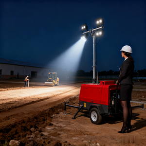 Factory Mobile Lighting Tower Manufacturer Trailer <b>LED</b> Metal Halide 9M Diesel Gener <b>Light</b> Tower - Product Image 4