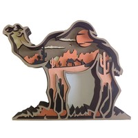 Statue de dauphin artisanale en buis 3D multicouche de style européen, idéale pour la décoration intérieure, style de conception moderne