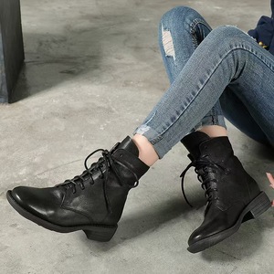 Women's Genuine Leather for <b>Boots</b> with Fleece-lined Lining Closure Toe Slim Fit Business Style for Autumn/Winter - Product Image 4