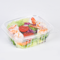 Transparante, heldere PET-scharnierdoosjes voor delicatessen, 8oz, 12oz, 16oz, 24oz, 32oz, lekvrije plastic clamshell verpakkingen voor fruitsalade