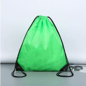 Custom Logo 210T Foldable Portable Eco-Friendly <b>Drawstring</b> <b>Backpack</b> Bag Simple Sport Shopping Storage Bag Promotional Value - Product Image 4