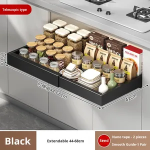 Mobiletto a 5 Ripiani con Cassetti, Cestello Portaoggetti da <span class=keywords><strong>Cucina</strong></span>, Contenitore per Spezie e Piatti Sotto il Lavello, Scaffale Estraibile da Pavimento - Product Image 6