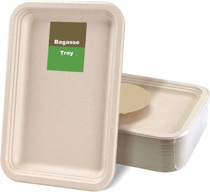 Barquettes alimentaires jetables robustes, compostables, 14 pouces, en bagasse de canne <span class=keywords><strong>à</strong></span> sucre, extra larges, assiettes en papier pour servir des écrevisses, barbecue - Product Image 3