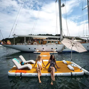 Haute qualité teck goutte point <span class=keywords><strong>bain</strong></span> <span class=keywords><strong>de</strong></span> <span class=keywords><strong>soleil</strong></span> Jet Ski plate-forme ponton flottant quai pour gonflable Yacht île vente pour le surf - Product Image 1