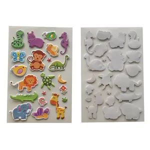 Leuke Decoratie Cartoon 3d Foam Gezwollen Stickers 3d Bubble Stickers Voor Kinderen