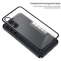 Coque de protection magnétique élastique en métal avec pare-chocs pour Samsung Galaxy A15 A25 A55 A53 A54 S23 FE, avec protection d'objectif en PC dépoli et coque arrière