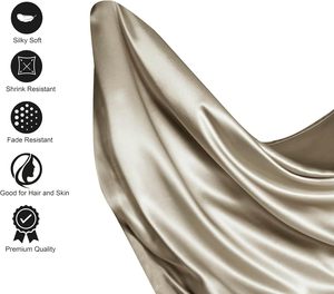 Kích thước đầy đủ Taupe lụa satin Comforter thiết lập nhà hiện đại Cách sử dụng tấm ga trải giường với túi sâu làm mát mềm không gây dị ứng satin tấm - Product Image 4