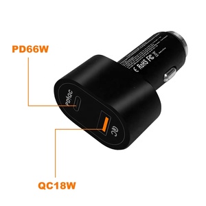 شاحن سيارة كهربائي 84 واط USB C PD & QC منفذ مزدوج سريع وآمن OTP 13/ww Pro مصباح سجائر متوافق مع - Product Image 1