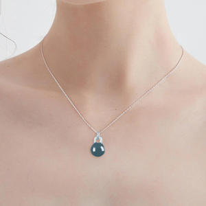 จี้หยกเจไดต์สีน้ำเงินธรรมชาติ ประดับเงินแท้ S925 เครื่องประดับแฟชั่น พร้อมใบรับรอง D180 - Product Image 4