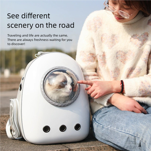 กระเป๋าใส่แมวแบบพับได้ ระบายอากาศได้ดี พกพาสะดวก แบบมีช่องสำหรับสัตว์เลี้ยง สะพายไหล่ได้สองข้าง - Product Image 2