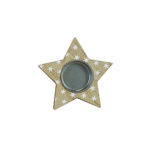 Wooden Star Shape <strong>Tealight</strong> Candle <strong>Holder</strong> - Product Image 1
