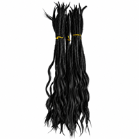 Extensions de dreadlocks 100% cheveux humains vierges doublement étirés pour tresses bouclées ondulées de type caucasien, faits à la main au crochet, micro-liens