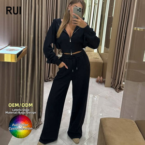 ชุดเซ็ทลำลองสำหรับผู้หญิงไซส์ใหญ่ RUIQUWIN ชุดกีฬาสองชิ้น เสื้อตัวยาว ระบายอากาศได้ดี ทรงหลวม มีกระเป๋า เหมาะสำหรับฤดูใบไม้ร่วง - Product Image 1