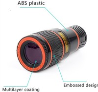Objectif de téléphone télescopique professionnel 8x 12x avec zoom réglable pour smartphones