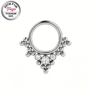 Anillos de nariz para septum, pendientes de cartílago de titanio, pendientes para tragus y hélix, anillos de nariz de vaca de moda para mujer, anillos de segmento articulados tipo <span class=keywords><strong>aro</strong></span> - Product Image 5