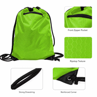 Sac à dos pliable en tissu Oxford imprimé sur mesure, vente en gros directe d'usine, sac de courses écologique avec poignée en corde