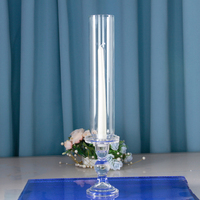 Candelabros Altos de Cristal K9 Transparente, Estilo DEXI Folk Art, Tamaños Personalizados, Centros de Mesa para Bodas, Decoración del Hogar, Regalo