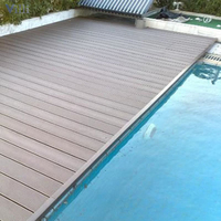 Cubierta antideslizante personalizable con agujero de 140X25mm, cubierta de plástico de madera impermeable con técnica cepillada para uso en exteriores