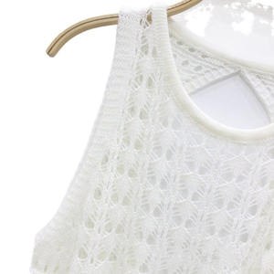 Vente en gros de robes de bikini sans manches évidées <span class=keywords><strong>style</strong></span> tricoté à franges en crochet pour femmes <span class=keywords><strong>robe</strong></span> longue de plage à glands - Product Image 6