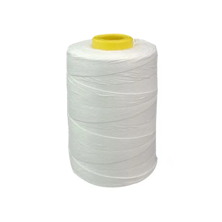 Заводская дешевая швейная нить для мешка 1 кг/конуса, 10/3 10/4 полиэфирная пряжа, высокопрочная белая 100% Полиэфирная Сумка, закрывающая нить