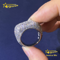 Nouvelle Collection 2026 – Bague Homme Carrée en Argent Massif S925, Style Hip-Hop Luxe, Sertie de Moissanite Fantaisie, Idéale comme Cadeau