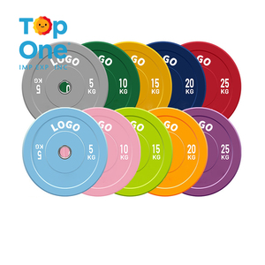 TopOne personnalisé 5 10 15 20 25 KG caoutchouc fonte haltères calibrées Powerlifting plaques de poids - Product Image 1
