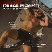 Boxers pour hommes, élastiques, confortables, logo personnalisé sur la taille, OEM ODM, vente en gros, sous-vêtements pour hommes au quotidien