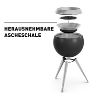 Brasero sans fumée avec base haute en acier inoxydable, table de cuisson extérieure portable avec pique-foyer et pique à bois
