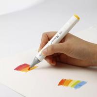 Vente chaude 216 Couleur Thin Line Alcohol Marker Pen Écriture à double tête avec Fine Flat Nib Non effaçable Permanent InkRetention