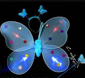 Le <span class=keywords><strong>ali</strong></span> d'<span class=keywords><strong>angelo</strong></span> in Costume hanno portato <span class=keywords><strong>ali</strong></span> di farfalla le ragazze illuminano la gonna Tutu a LED con bacchetta e fascia - Product Image 6