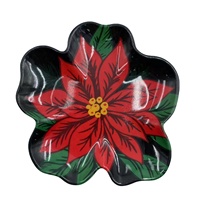 Série été, plat en mélamine écologique en forme d'hibiscus avec impression personnalisée pour la rentrée scolaire, plat en mélamine pour fleurs