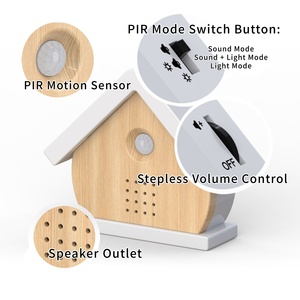 Veilleuse LED en forme de maison de Noël avec détecteur de mouvement PIR et machine à sons d'oiseaux, décoration de vacances pour chambre, maison et jardin - Product Image 6