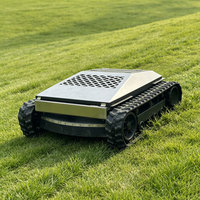 Tondeuse à gazon sur chenilles de 1000 mm avec couvercle en acier inoxydable, alimentation essence, télécommande 500 m pour vergers et entretien des pelouses extérieures OEM