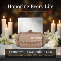 Urna Funeraria Cuadrada de Cerámica Ecológica Personalizable al por Mayor, Caja de Tesoros de Porcelana para Cenizas, Recuerdo Conmemorativo