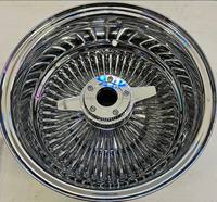 Ruedas de radios de alambre de 13x5.5, 13x7, 14x6, 14x7, 15x7, 16, 17, 18, 20, 21, 22x8 pulgadas, con centro dorado y diseño de plato profundo, para coches clásicos