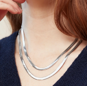 Collar de cadena de Plata de Ley 925 y oro de 18K, cadena fina de serpiente - Product Image 6