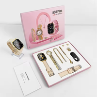 Nouvelle arrivée 2024, meilleure montre connectée A58 Plus, écouteurs 5 en 1, montre connectée de haute qualité avec écouteurs, coffret cadeau pour fille