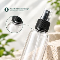 Flacon pulvérisateur rond en PET pour brume visage vide, cosmétique et soin de la peau, 30ml 50ml 100ml 200ml