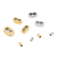 2023 composants de bijoux Offre Spéciale 3D or dur en forme de 8 boucle de réglage de corde en cuir en acier inoxydable pour la fabrication de bracelets