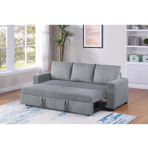 European Soft Corduroy Up-holstered Convertible Three Seat Pull Out <strong>Sofa</strong> <strong>Bed</strong> Living Room <strong>Sofa</strong> Come <strong>Bed</strong> <strong>Sleeper</strong> <strong>Sofa</strong> <strong>Bed</strong> for Home - Product Image 1