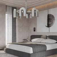 Nordique moderne Simple concepteur en forme de U tuyau d'eau pendentif lumière lustre en fer pour salon et chambre d'enfants