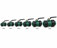 Robinet à bille double union en laiton chromé avec joint PTFE pour eau chaude et froide, 20-63 mm, 20 bars